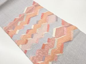 手織り紬変わり横段模様織出し名古屋帯